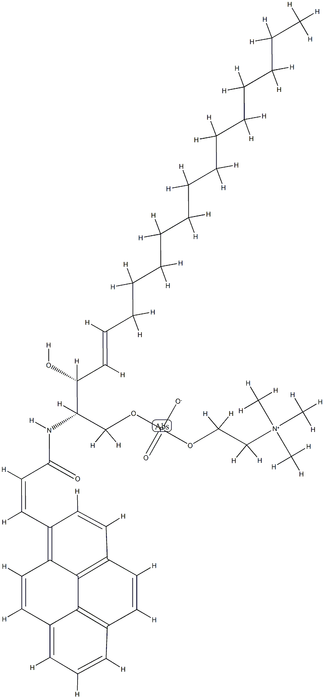 N-(3-(1-pyrene)propenoyl)sphingomyelin 化学構造式