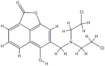 5-hydroxy-6-(N,N-bis(2-chloroethyl)aminomethyl)naphthalene-1,8-carbolactone Structure