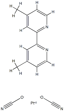 (4,4'-dimethyl-2,2'-bipyridyl-N,N')bis(isocyanto)platinum(II) 结构式