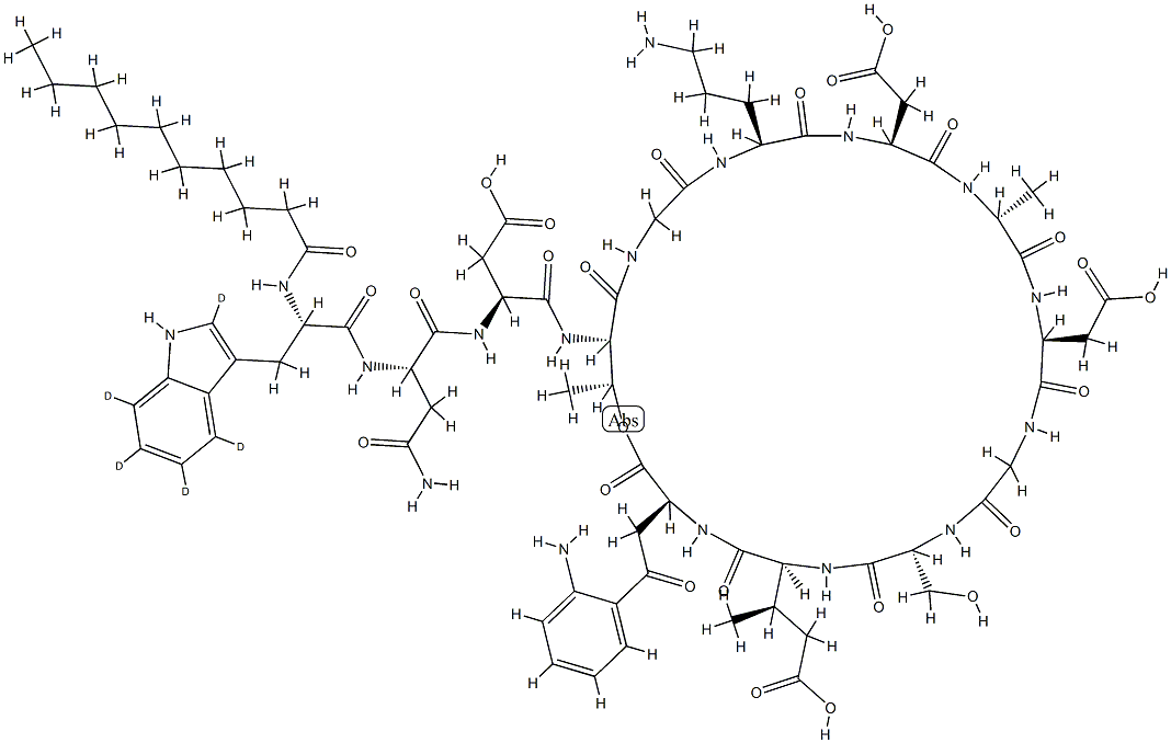 Daptomycin D5 Trifluoroacetate Structure