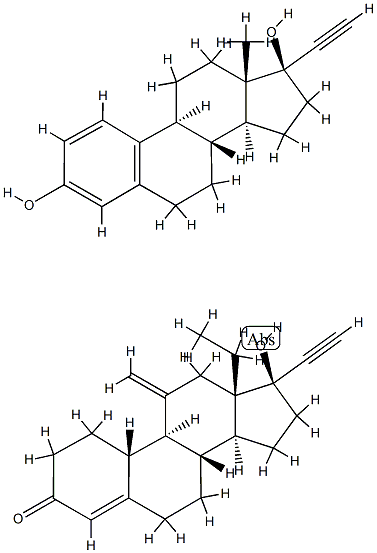 (17S)-13-ethyl-17-ethynyl-17-hydroxy-11-methylidene-2,6,7,8,9,10,12,14 ,15,16-decahydro-1H-cyclopenta[a]phenanthren-3-one, (8S,9S,13S,14S,17S )-17-ethynyl-13-methyl-7,8,9,11,12,14,15,16-octahydro-6H-cyclopenta[a] phenanthrene-3,17-diol,135988-10-2,结构式
