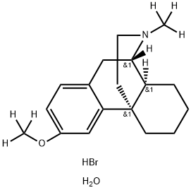 デューデキストロメトルファン臭化水素酸塩水和物 化学構造式