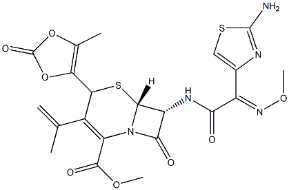 (5-methyl-2-oxo-1,3-dioxolen-4-yl)methyl 7-(2-(2-amino-4-thiazole)-2-methoxyiminoacetamido)-3-(2-propenyl)-3-cephem-4-carboxylate Structure
