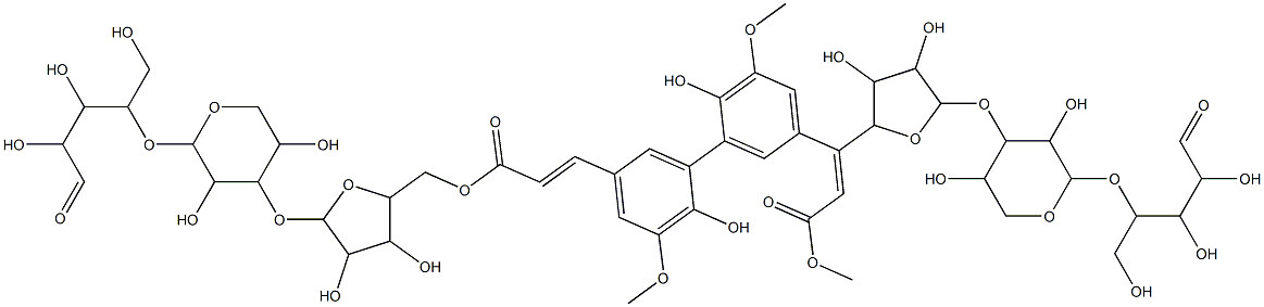 5,5'-di-O-(diferul-9,9'-dioyl)arabinofuranosyl-(1-3)-xylopyranosyl-(1-4)-xylopyranose,138935-21-4,结构式