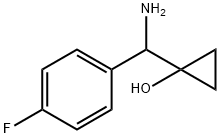 1-(amino(4-fluorophenyl)methyl)cyclopropan-1-ol 化学構造式