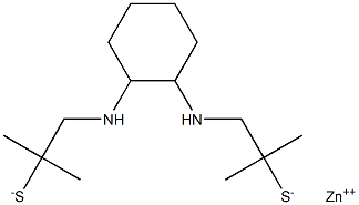 3,3'-(1,2-cyclohexanediyldinitrilo)-bis(2-methylpropane-2-thiolato)zinc II 结构式