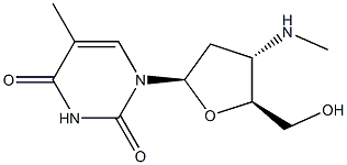 3'-methylamino-2',3'-dideoxyribosylthymine Structure