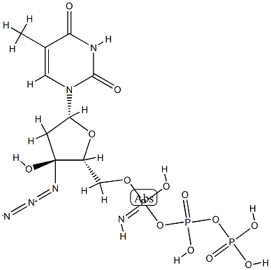 3'-azido-3'-deoxythymidine 5'-(beta,gamma-imido)triphosphate Structure