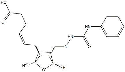 (4Z)-6-[(1S,4R)-3α-[[2-[(フェニルアミノ)カルボニル]ヒドラゾノ]メチル]-7-オキサビシクロ[2.2.1]ヘプタン-2α-イル]-4-ヘキセン酸 化学構造式