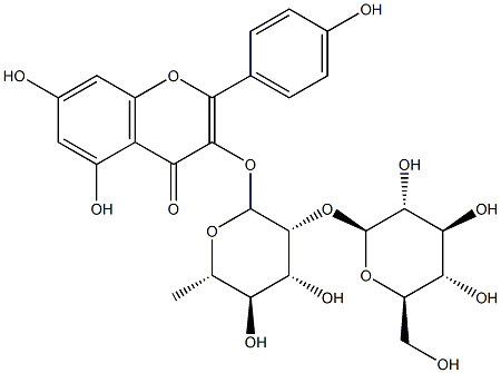 kaempferol-3-O-glucosyl(1-2)rhamnoside,142451-65-8,结构式