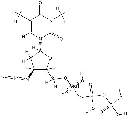 N(3)-methyl-3'-azido-3'-deoxythymidine 5'-triphosphate 结构式