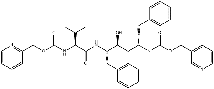 pyridin-3-ylmethyl N-[(2S,4S,5S)-4-hydroxy-5-[[(2S)-3-methyl-2-(pyridi n-2-ylmethoxycarbonylamino)butanoyl]amino]-1,6-diphenyl-hexan-2-yl]car bamate|pyridin-3-ylmethyl N-[(2S,4S,5S)-4-hydroxy-5-[[(2S)-3-methyl-2-(pyridi n-2-ylmethoxycarbonylamino)butanoyl]amino]-1,6-diphenyl-hexan-2-yl]car bamate