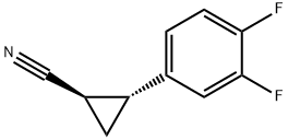 (1R,2R)-2-(3,4-difluorophenyl)cyclopropanecarbonitrile Structure