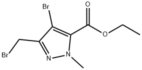 ethyl 4-bromo-3-(bromomethyl)-1-methyl-1H-pyrazole-5-carboxylate(WXC06265) Structure