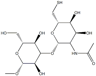 145633-28-9 beta-D-Galactopyranoside, methyl 3-O-(2-(acetylamino)-2-deoxy-6-thio-b eta-D-glucopyranosyl)-