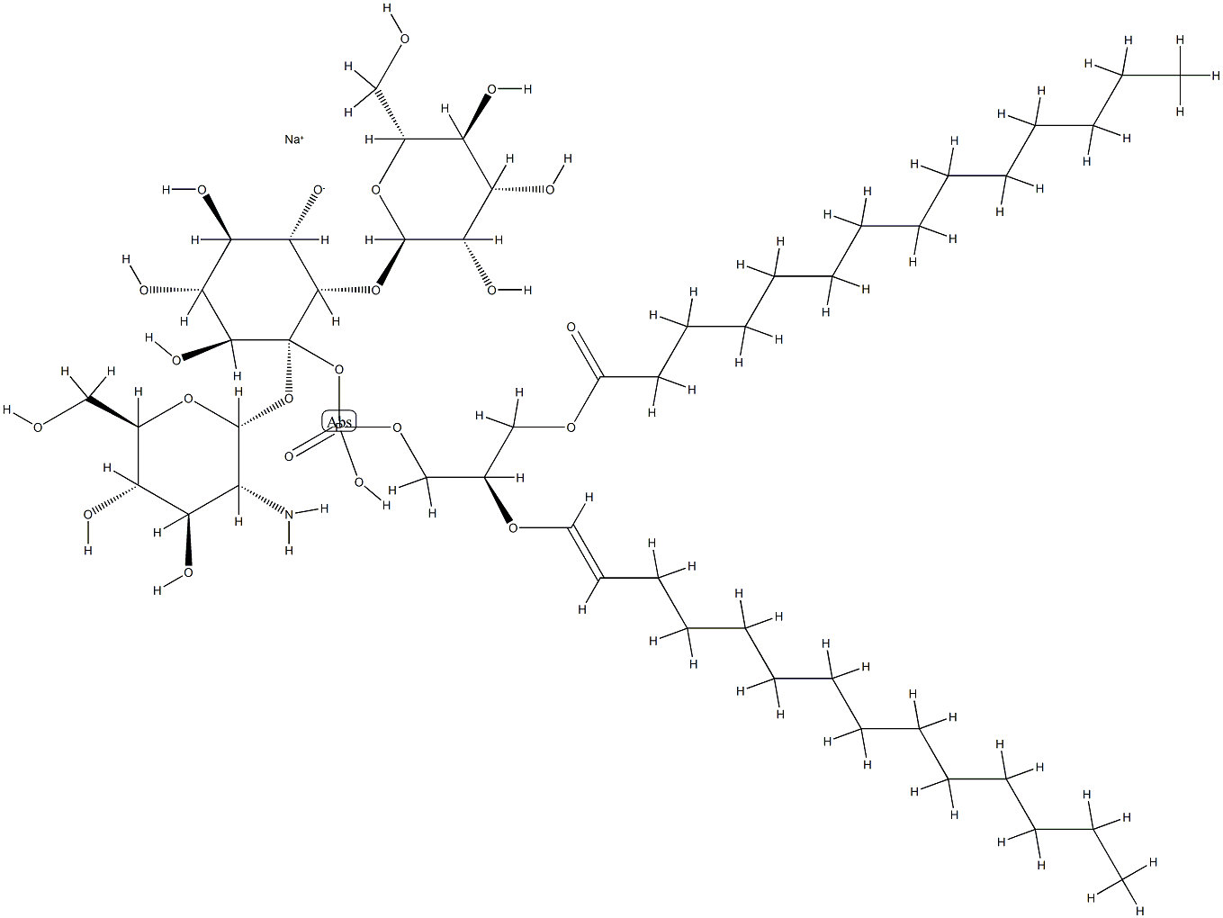 O-mannopyranosyl-1-4-O-2-amino-2-deoxyglucopyranosyl-1-6-myo-inositol 1-(1,2-di-O-myristoyl-sn-glycer-3-yl hydrogen phosphate) Structure