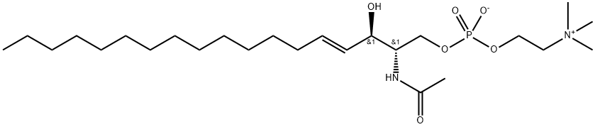 N-ACETYL-D-ERYTHRO-SPHINGOSYLPHOSPHORYLCHOLINE;02:0 SM (D18:1/2:0), 148306-05-2, 结构式