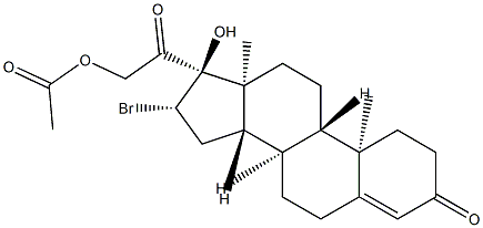 [2-[(8R,9S,10R,13S,14S,16S,17R)-16-bromo-17-hydroxy-10,13-dimethyl-3-o xo-2,6,7,8,9,11,12,14,15,16-decahydro-1H-cyclopenta[a]phenanthren-17-y l]-2-oxo-ethyl] acetate Struktur