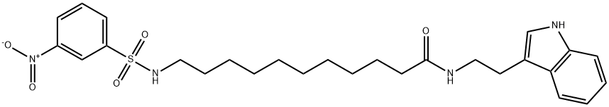 11-N-(3-nitrobenzenesulfonyl)undecanoyl tryptamine 结构式