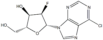 6-氯-9-(2-脱氧-2-氟-Β-D-呋喃核糖基)嘌呤,150863-84-6,结构式