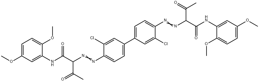 2,2'-[(3,3'-dichloro-4,4'-biphenylylene)bis(azo)]bis[2',5'-dimethoxyacetoacetanilide] Struktur