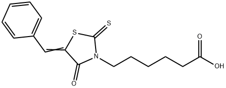 5-BENZYLIDINE-3-RHODANINEHEXANOIC ACID Structure