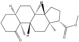 1-オキソ-5β-アンドロスタン-17β-カルボン酸メチル 化学構造式