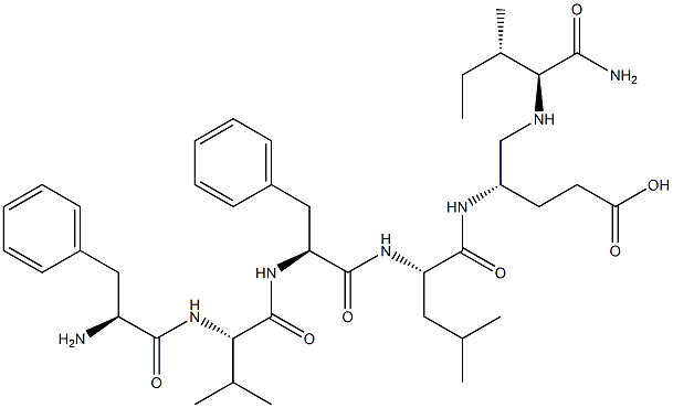 phenylalanyl-valyl-phenylalanyl-psi(methylamino)leucyl-glutamyl-isoleucineamide Structure