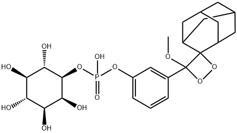 3-((4-methoxyspiro(1,2-dioxetane-3,2'-tricyclo(3.3.1.1(3,7))decan)-4-yl))phenyl myo-inositol-1-O-hydrogen phosphate Structure