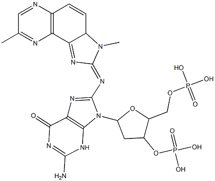 N(2)-(deoxyguanosin-8-yl)-2-amino-3,8-dimethylimidazo(4,5-f)quinoxaline 3',5'-diphosphate Struktur