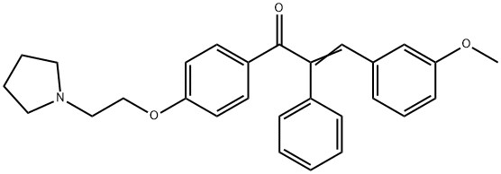 β-(3-Methoxyphenyl)-α-phenyl-4'-[2-(1-pyrrolidinyl)ethoxy]acrylophenone 结构式