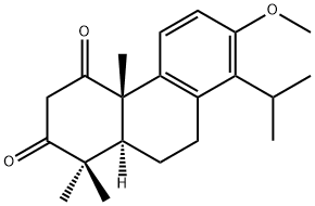 (+)-13-メトキシトタラ-8,11,13-トリエン-1,3-ジオン 化学構造式