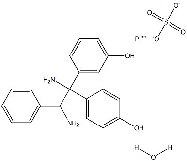 aqua(1,1-bis(4-hydroxyphenyl)-1,2-diamino-2-phenylethane)platinum(II) sulfate 结构式