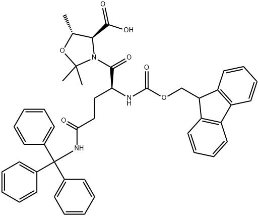 FMOC-GLN(TRT)-THR(PSIME,MEPRO)-OH 化学構造式