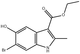 6-Bromo-5-hydroxy-2-methyl-1H-indole-3-arboxylic acid, ethyl ester,16052-67-8,结构式