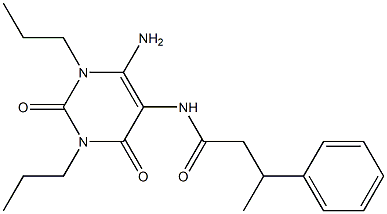Benzenepropanamide,  N-(6-amino-1,2,3,4-tetrahydro-2,4-dioxo-1,3-dipropyl-5-pyrimidinyl)--bta--methyl- Structure