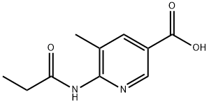 3-Pyridinecarboxylicacid,5-methyl-6-[(1-oxopropyl)amino]-(9CI) Structure