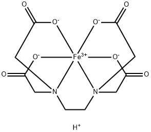 hydrogen [[N,N'-ethylenebis[N-(carboxymethyl)glycinato]](4-)-N,N',O,O',ON,ON']ferrate(1-)  Structure