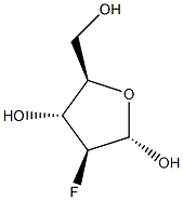 alpha-D-Arabinofuranose, 2-deoxy-2-fluoro- (9CI) 化学構造式