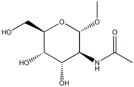 1-O-Methyl-2-acetylamino-2-deoxy-α-D-altropyranose Struktur