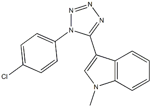 3-[1-(4-chlorophenyl)-1H-tetraazol-5-yl]-1-methyl-1H-indole Structure