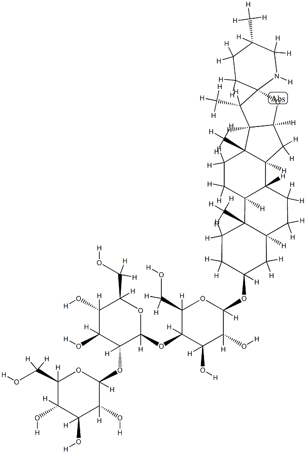 beta-D-Galactopyranoside, (3beta,5alpha,22beta,25S)-spirosolan-3-yl O-beta-D-glucopyranosyl-(1-2)-O-beta-D-glucopyranosyl-(1-4)- Struktur