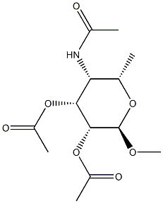 Methyl 2-O,3-O-diacetyl-4-(acetylamino)-4,6-dideoxy-α-L-talopyranoside 结构式