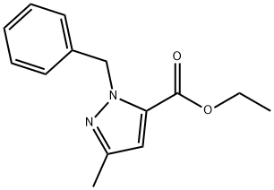 ethyl 1-benzyl-3-methyl-1H-pyrazole-5-carboxylate, 17607-79-3, 结构式