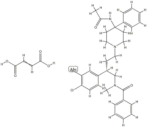 (S)-N-[4-(4-acetamido-4-phenyl-1-piperidyl)-2-(3,4-dichlorophenyl)butyl ]-N-methylbenzamide--fumaric acid (1:1) Struktur