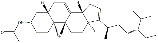5α-Stigmasta-7,16-dien-3β-ol acetate 结构式