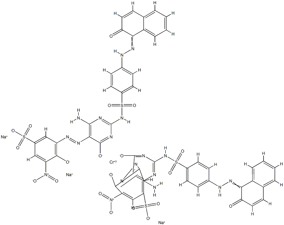 Chromate(3-), bis3-6-amino-1,4-dihydro-2-4-(2-hydroxy-1-naphthalenyl)azophenylsulfonylamino-4-(oxo-.kappa.O)-5-pyrimidinylazo-.kappa.N1-4-(hydroxy-.kappa.O)-5-nitrobenzenesulfonato(3-)-, trisodium|