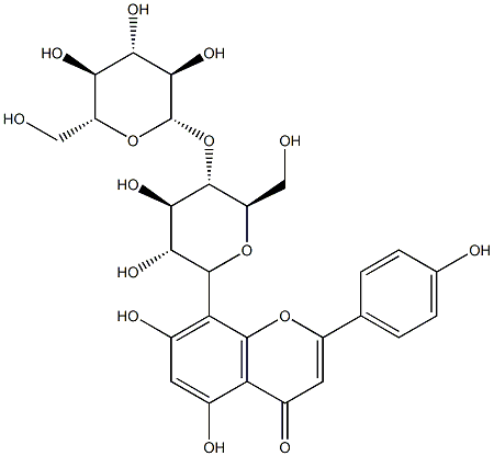 ビテキシン4-O-グルコシド 化学構造式
