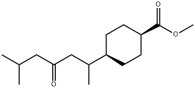 4β-(1,5-ジメチル-3-オキソヘキシル)シクロヘキサン-1β-カルボン酸メチル 化学構造式