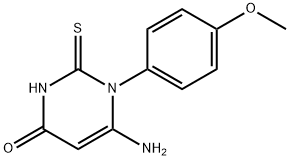 6-AMINO-1-(4-METHOXYPHENYL)-2-SULFANYLIDENE-1,2,3,4-TETRAHYDROPYRIMIDIN-4-ONE 结构式